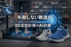 3D足型計測とAI診断で自分に合う靴を選ぶイメージ